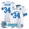 Detroit Lions 2024 NFC North Champions Gold Jersey N1 – All Stitched – Alex Anzalone – 34 – White Jersey