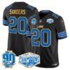 Detroit Lions 2024 NFC North Division Champions Patch Gold Trim Vapor Limited Jersey – All Stitched – Black – Barry Sanders Jersey