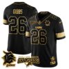 Detroit Lions 2024 NFC North Champions Gold Jersey N1 – All Stitched – Jahmyr Gibbs – 26 – Black Gold Jersey