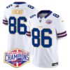 Bills 2024 AFC East Division Champions Gold Trim Vapor Limited Jersey – All Stitched – White – Dalton Kincaid Jersey