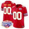 Bills 2024 AFC East Division Champions Gold Trim Vapor Limited Custom Jersey – All Stitched – Red Jersey