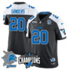 Detroit Lions 2024 NFC North Champions Gold Jersey N2 – All Stitched – Barry Sanders – 20 – Black Alternate Jersey