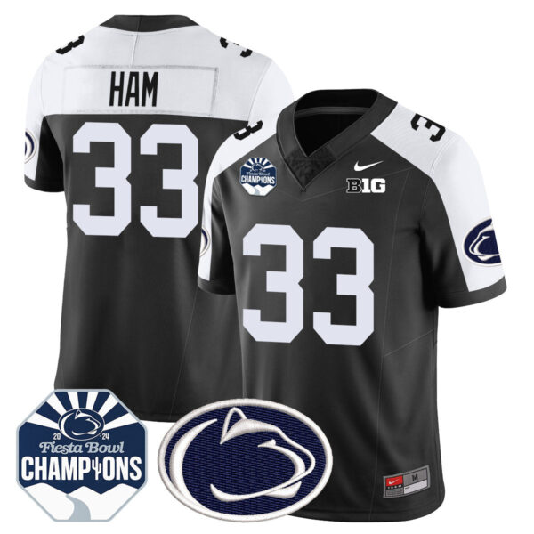 Penn State Nittany Lions 2024 Fiesta Bowl Champions Jersey – All Stitched – Black Alternate – Jack Ham Jersey