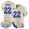 Los Angeles Rams 2024 NFC West Division Champions Jersey N1 – All Stitched – Blake Corum – 22 – Bone Jersey