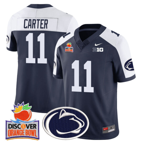 Penn State Nittany Lions 2024 Orange Bowl Jersey N1 – All Stitched – Navy Alternate – Abdul Carter Jersey
