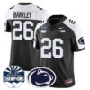 Penn State Nittany Lions 2024 Fiesta Bowl Champions Jersey – All Stitched – Black Alternate – Saquon Barkley Jersey