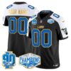 Detroit Lions 2024 NFC North Division Champions Patch Gold Trim Vapor Limited Custom Jersey – All Stitched – Black Alternate Jersey