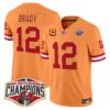 Buccaneers Creamsicle 2024 NFC South Division Champions Patch Gold Trim Vapor Limited Jersey – All Stitched – Creamsicle – Tom Brady Jersey