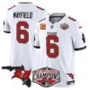 Buccaneers 2024 NFC South Division Champions Patch Vapor Limited Jersey – All Stitched – White – Baker Mayfield Jersey