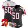 Women’s Tampa Bay Buccaneers Creamsicle 2024 NFC South Division Champions Patch Vapor Limited Jersey – All Stitched – Black Alternate – Vita Vea Jersey