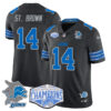 Detroit Lions 2024 NFC North Champions Gold Jersey – All Stitched – Amon-Ra St. Brown – 14 – Black Jersey