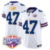 Bills 2024 AFC East Division Champions Gold Trim Vapor Limited Jersey – All Stitched – White – Donald Trump Jersey