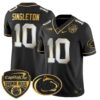 Penn State Nittany Lions Orange Bowl Patch Gold Vapor Limited Jersey – All Stitched – Black Limited – Nicholas Singleton Jersey