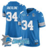 Detroit Lions 2024 NFC North Champions Gold Jersey N1 – All Stitched – Alex Anzalone – 34 – Blue Jersey
