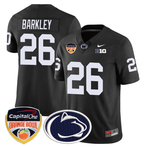 Penn State Nittany Lions 2024 Orange Bowl Jersey – All Stitched – Black – Saquon Barkley Jersey