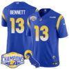 Los Angeles Rams 2024 NFC West Division Champions Jersey N1 – All Stitched – Stetson Bennett – 13 – Royal Jersey