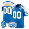 Detroit Lions 2024 NFC North Division Champions Patch Gold Trim Vapor Limited Custom Jersey – All Stitched – Blue Alternate Jersey