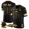 Custom Gender/Name Detroit Lions 2024 NFC North Champions Gold Jersey N3 – All Stitched – Black Gold Jersey