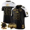 Detroit Lions 2024 NFC North Champions Gold Jersey N2 – All Stitched – Jared Goff – 16 – Alternate Jersey