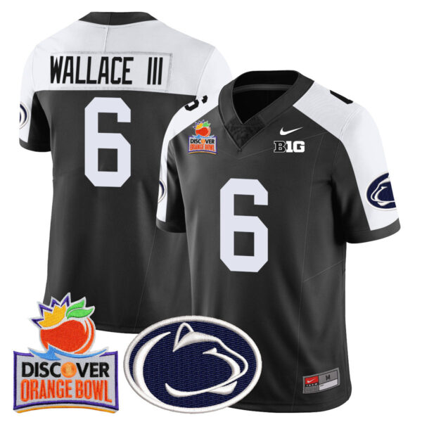 Penn State Nittany Lions 2024 Orange Bowl Jersey N1 – All Stitched – Black Alternate – Harrison Wallace III Jersey