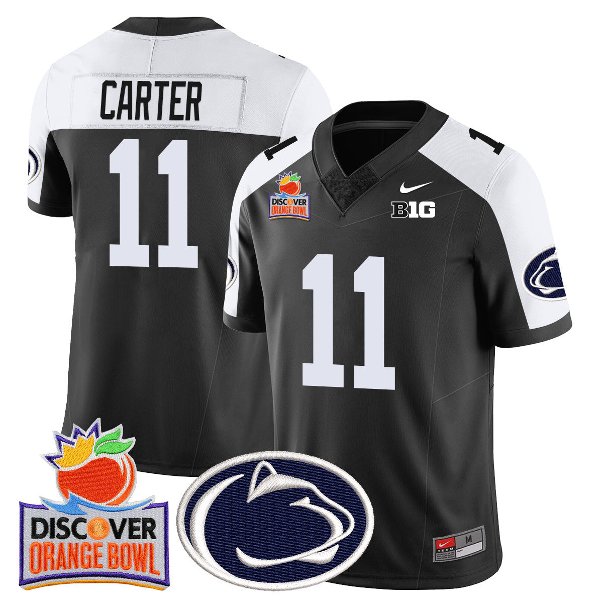 Penn State Nittany Lions 2024 Orange Bowl Jersey N1 – All Stitched – Black Alternate – Abdul Carter Jersey