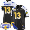 Los Angeles Rams 2024 NFC West Division Champions Jersey N1 – All Stitched – Stetson Bennett – 13 – Black Alternate Jersey