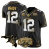 Buccaneers 2024 NFC South Division Champions Patch Gold Vapor Limited Jersey – All Stitched – Black Limited – Tom Brady Jersey