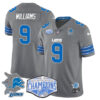 Detroit Lions 2024 NFC North Champions Gold Jersey – All Stitched – Jameson Williams – 9 – Gray Jersey