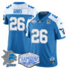 Detroit Lions 2024 NFC North Champions Gold Jersey – All Stitched – Jahmyr Gibbs – 26 – Blue Alternate Jersey