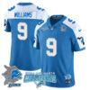Detroit Lions 2024 NFC North Champions Gold Jersey N1 – All Stitched – Jameson Williams – 9 – Blue Alternate Jersey