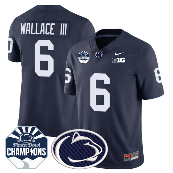 Penn State Nittany Lions 2024 Fiesta Bowl Champions Jersey – All Stitched – Navy – Harrison Wallace III Jersey
