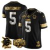 Detroit Lions 2024 NFC North Champions Gold Jersey – All Stitched – David Montgomery – 5 – Black Limited Jersey