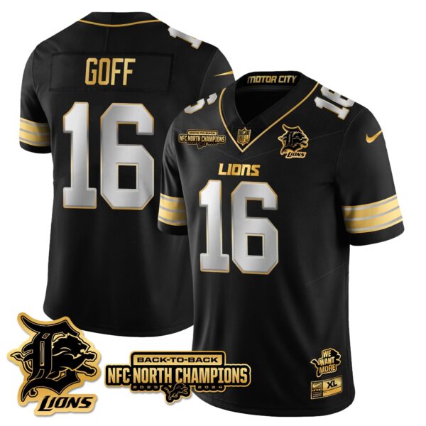 Detroit Lions – Jared Goff – 16 – Black Limited Jersey