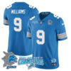 Detroit Lions 2024 NFC North Champions Gold Jersey N1 – All Stitched – Jameson Williams – 9 – Blue Jersey