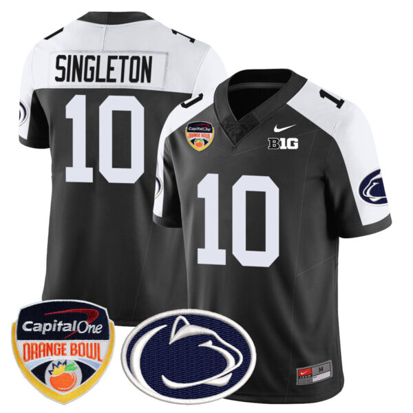 Penn State Nittany Lions 2024 Orange Bowl Jersey – All Stitched – Black Alternate – Nicholas Singleton Jersey