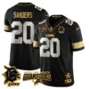 Detroit Lions 2024 NFC North Champions Gold Jersey N1 – All Stitched – Barry Sanders – 20 – Black Limited Jersey