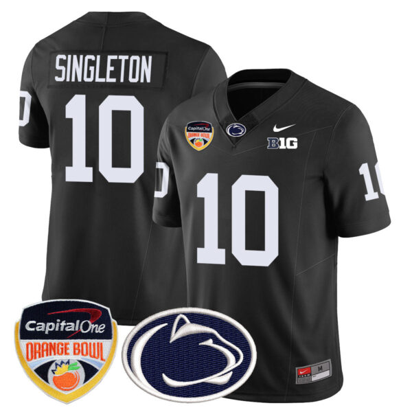 Penn State Nittany Lions 2024 Orange Bowl Jersey – All Stitched – Black – Nicholas Singleton Jersey