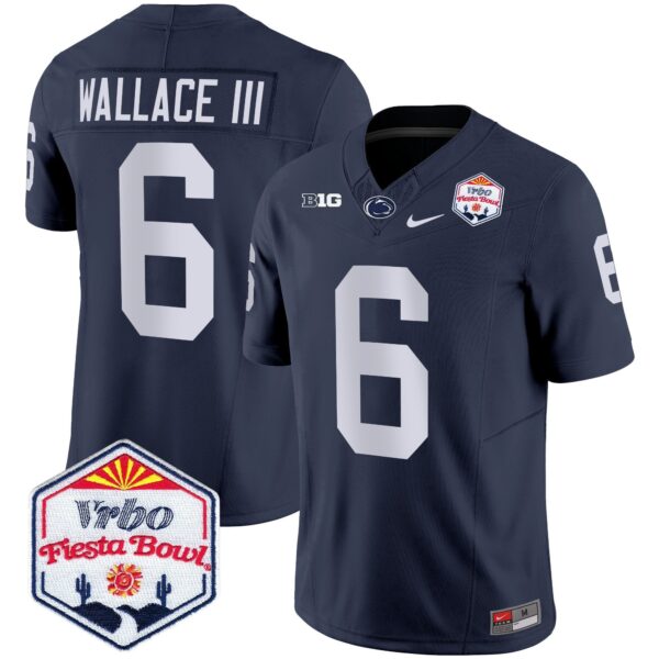 Penn State Nittany Lions 2024 The Fiesta Bowl Patch Vapor Limited Jersey – All Stitched – Navy – Harrison Wallace III Jersey