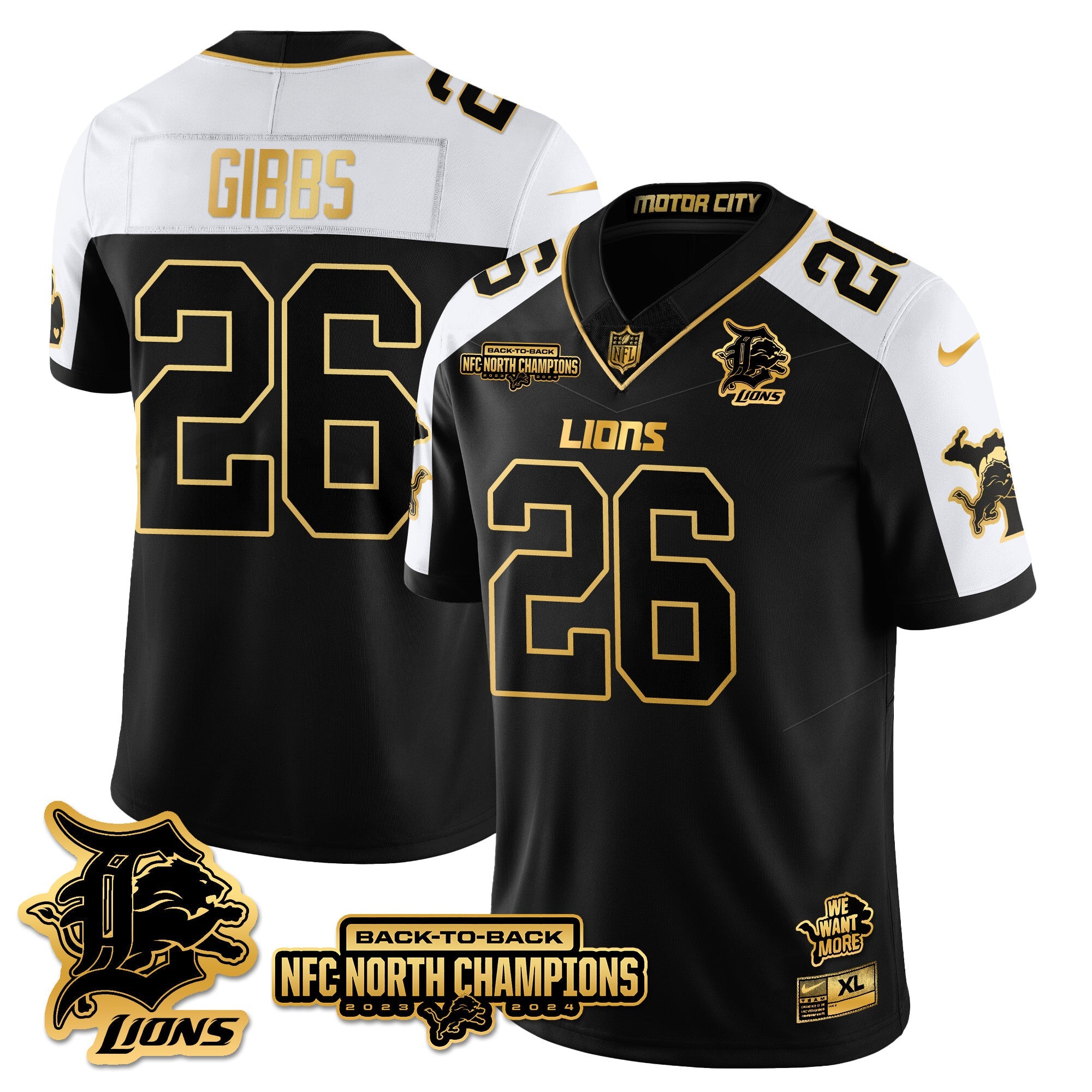 Detroit Lions – Jahmyr Gibbs – 26 – Alternate Jersey