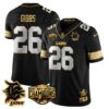 Detroit Lions 2024 NFC North Champions Gold Jersey – All Stitched – Jahmyr Gibbs – 26 – Black Limited Jersey