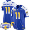Los Angeles Rams 2024 NFC West Division Champions Jersey N1 – All Stitched – Jimmy Garoppolo – 11 – Royal Alternate Jersey