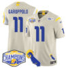 Los Angeles Rams 2024 NFC West Division Champions Jersey N1 – All Stitched – Jimmy Garoppolo – 11 – Bone Jersey