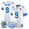 Detroit Lions 2024 NFC North Champions Gold Jersey – All Stitched – Jameson Williams – 9 – White Jersey