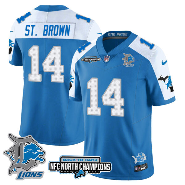 Detroit Lions – Amon-Ra St. Brown – 14 – Blue Alternate Jersey