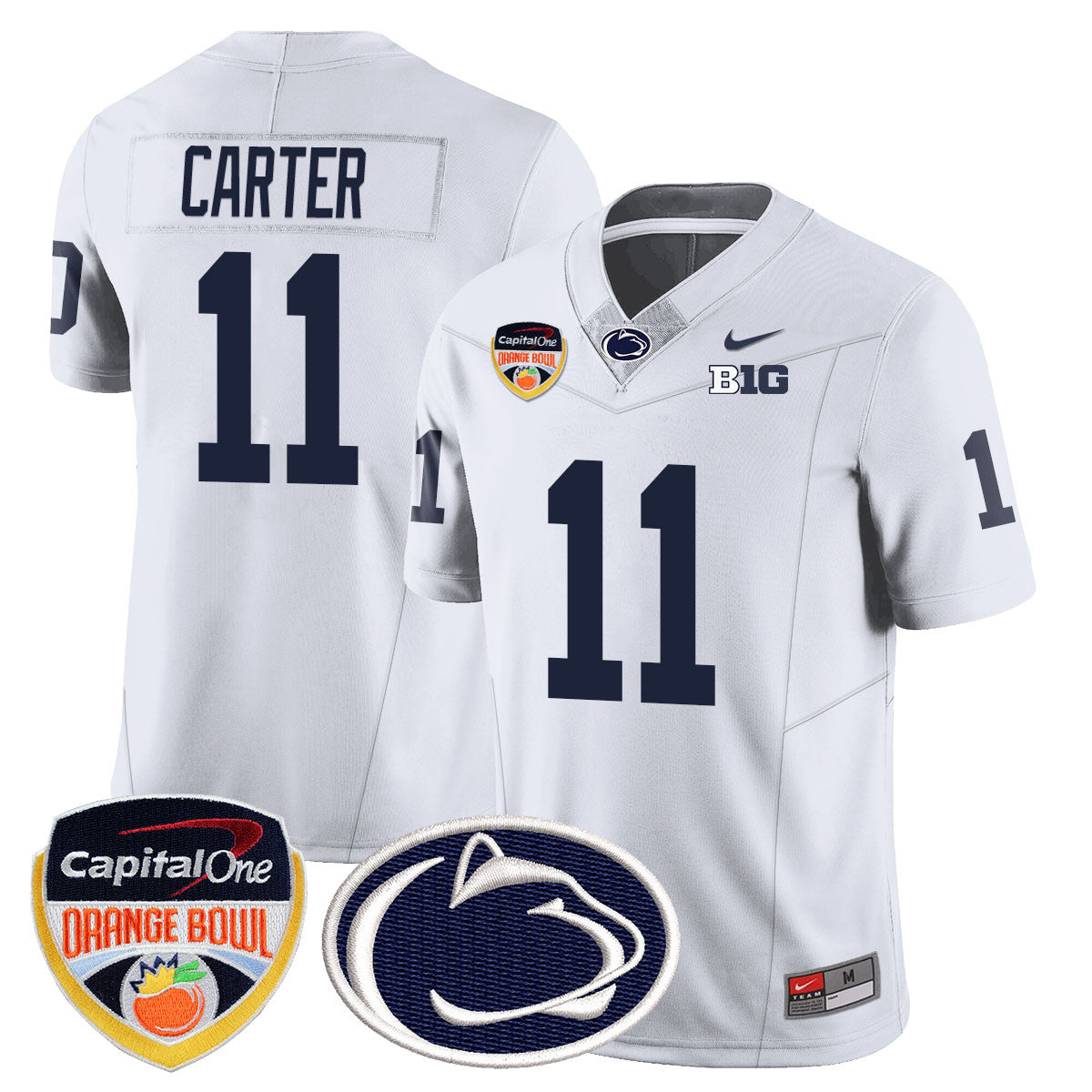 Penn State Nittany Lions 2024 Orange Bowl Jersey – All Stitched – White – Abdul Carter Jersey