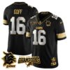 Detroit Lions 2024 NFC North Champions Gold Jersey N1 – All Stitched – Jared Goff – 16 – Black Limited Jersey