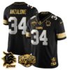 Detroit Lions 2024 NFC North Champions Gold Jersey – All Stitched – Alex Anzalone – 34 – Black Limited Jersey