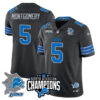 Detroit Lions 2024 NFC North Champions Gold Jersey N2 – All Stitched – David Montgomery – 5 – Black Jersey
