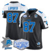 Detroit Lions 2024 NFC North Champions Gold Jersey – All Stitched – Sam LaPorta – 87 – Black Alternate Jersey