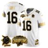 Detroit Lions 2024 NFC North Champions Gold Jersey N2 – All Stitched – Jared Goff – 16 – White Gold Jersey